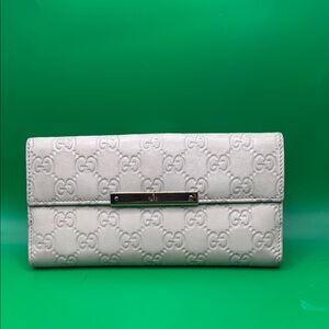 Gucci Cream Embossed Wallet